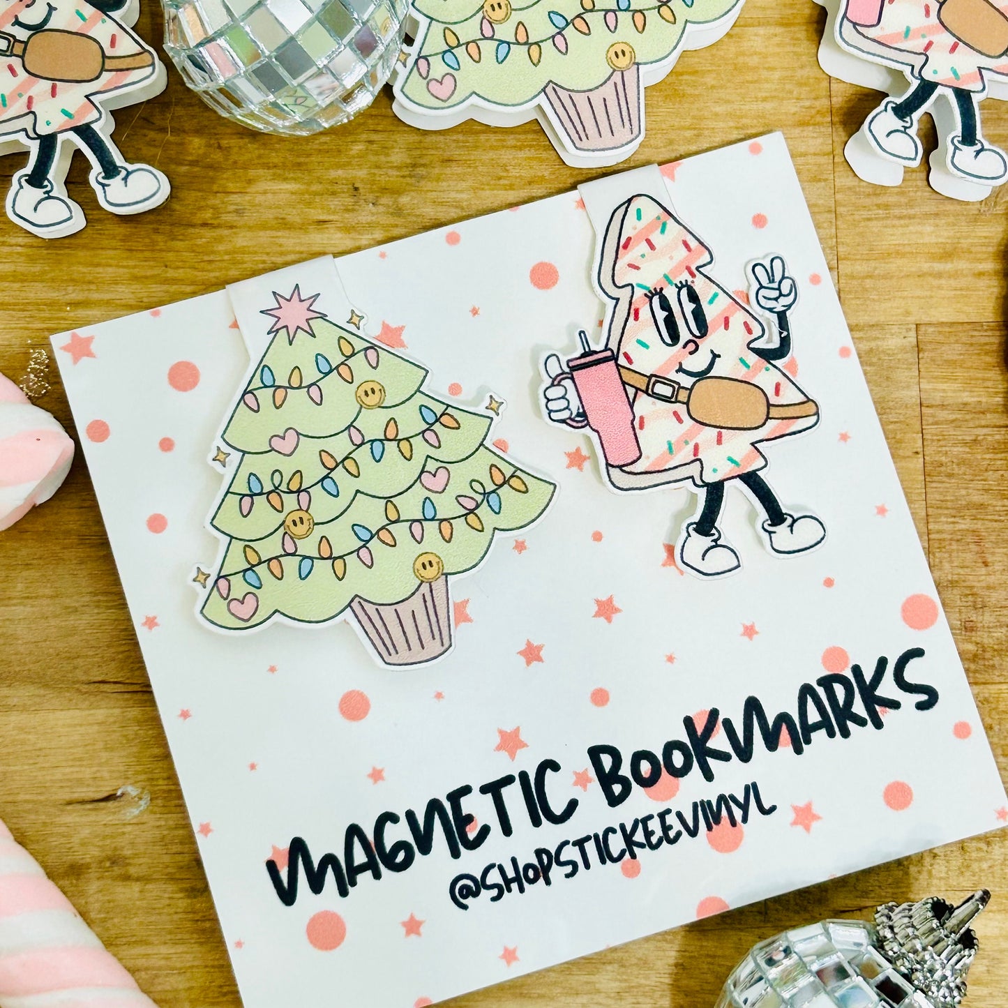 Christmas Cake Magnetic Bookmarks (Set of 2)