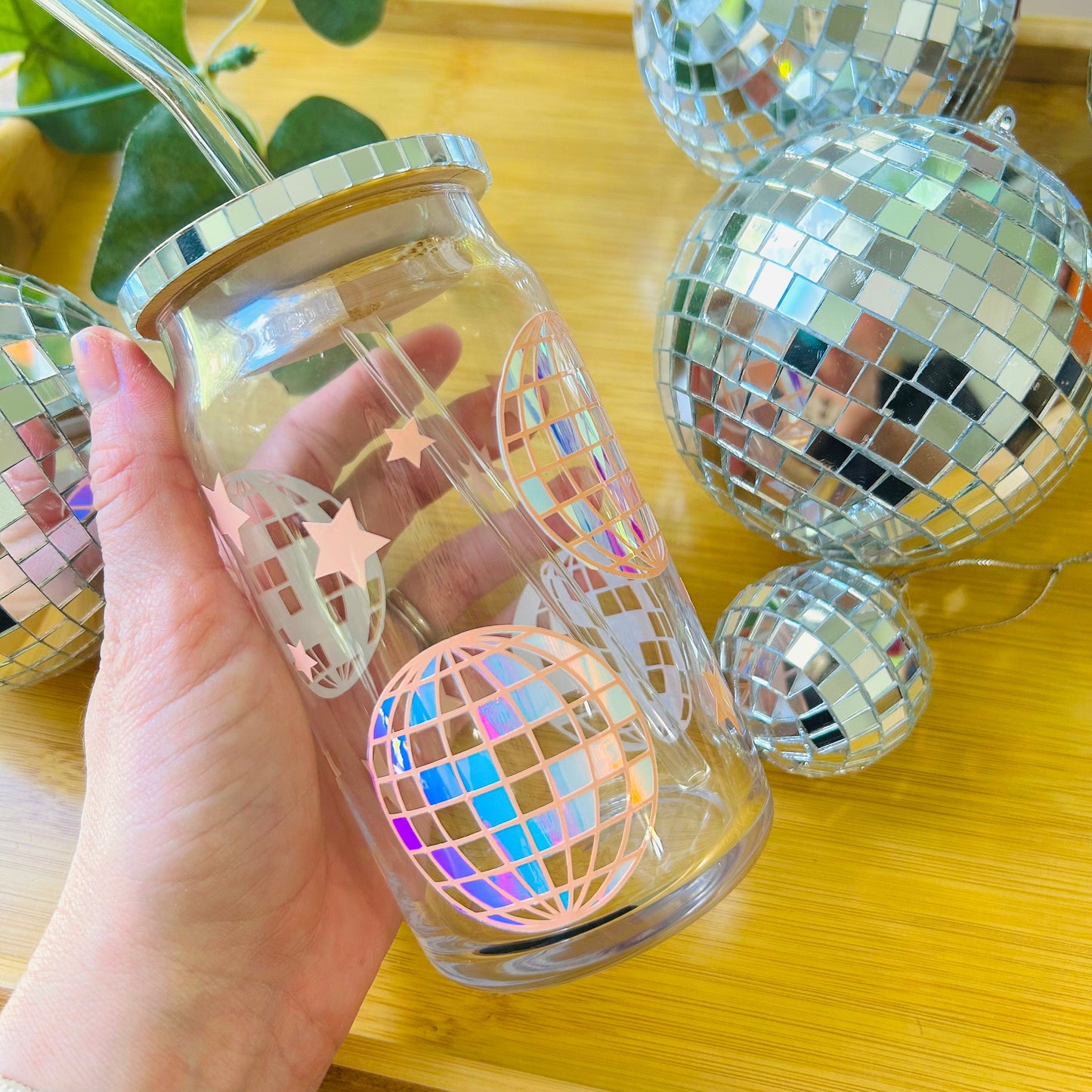 Disco Ball Glass Cup