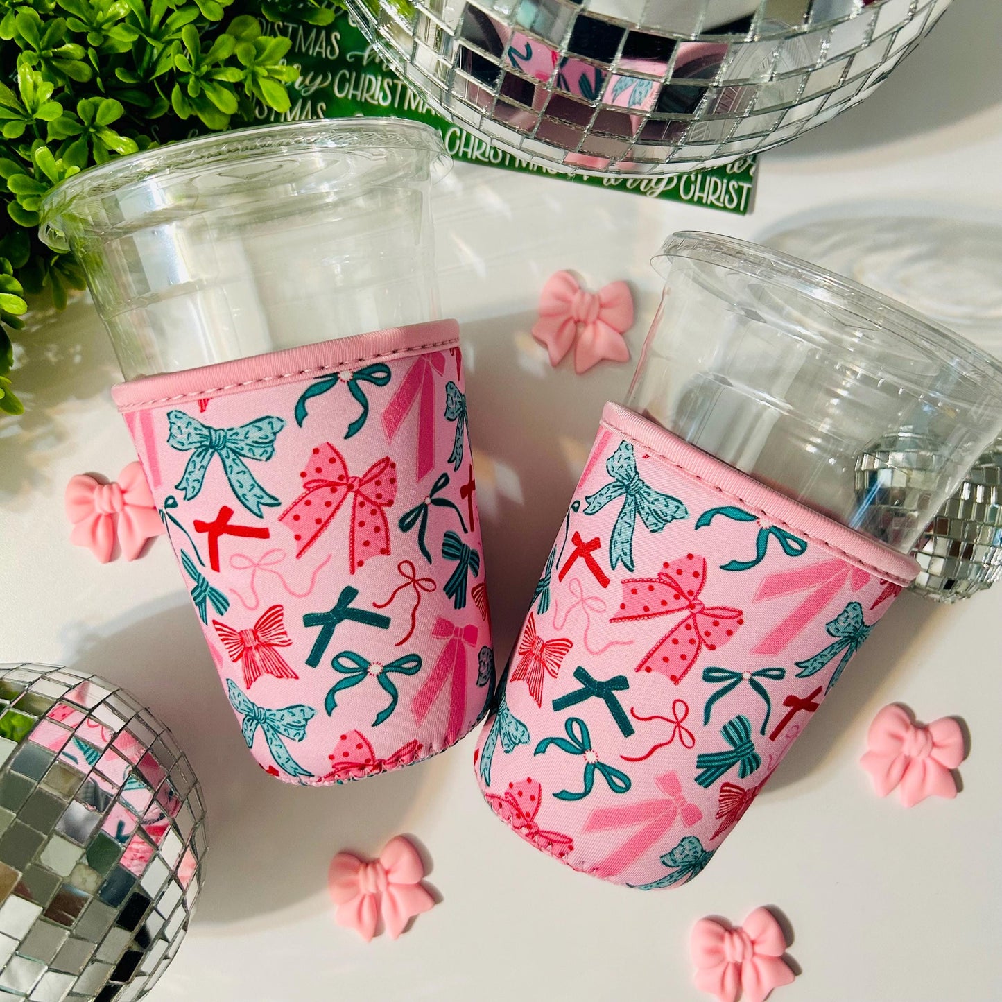 Coffee Cup Cover - Pink Coquette