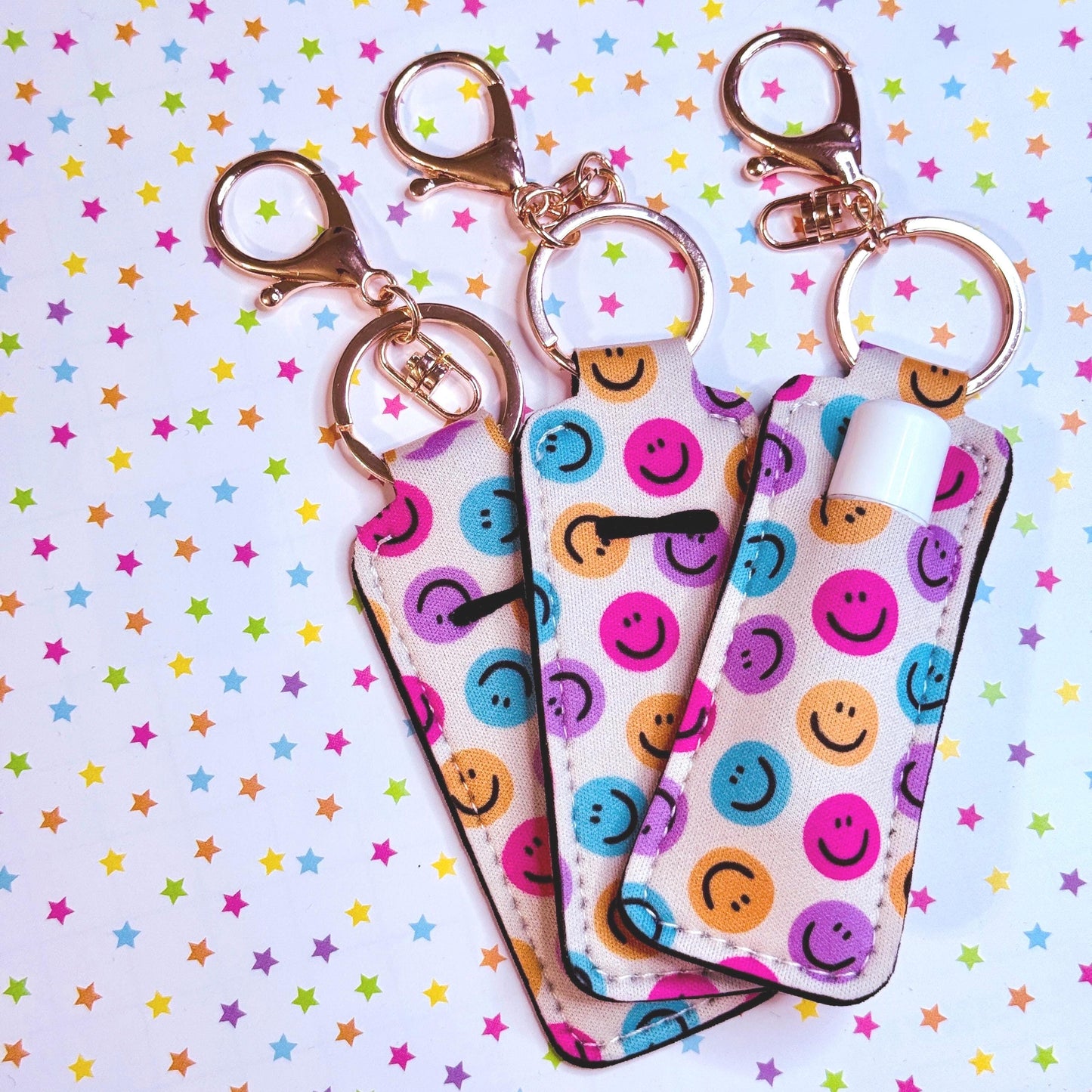 Lip Balm Keychain Holder - Happy Face