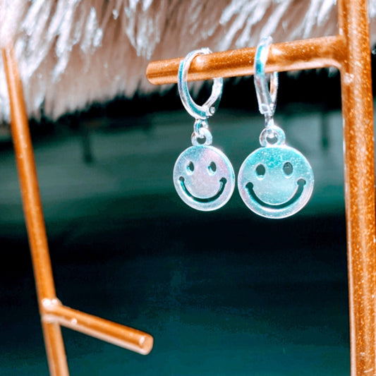 Happy Face Huggie Earrings