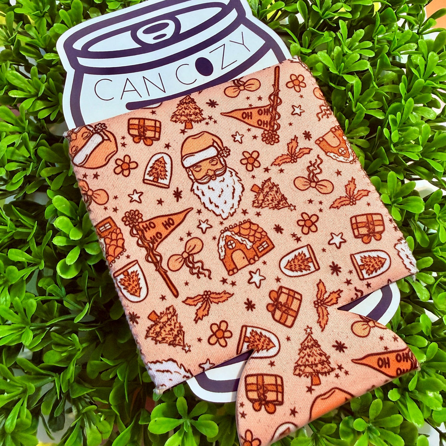 Boho Christmas Soda Can Cooler