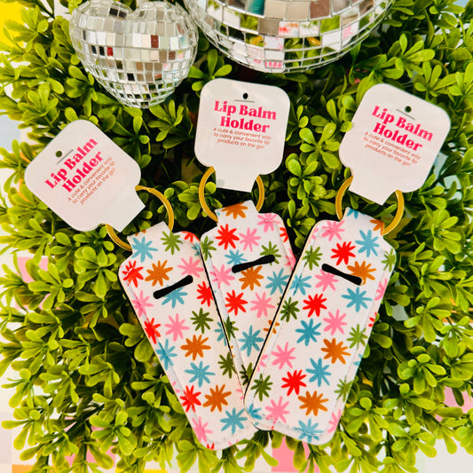 Starburst Lip Balm Holder Keychain
