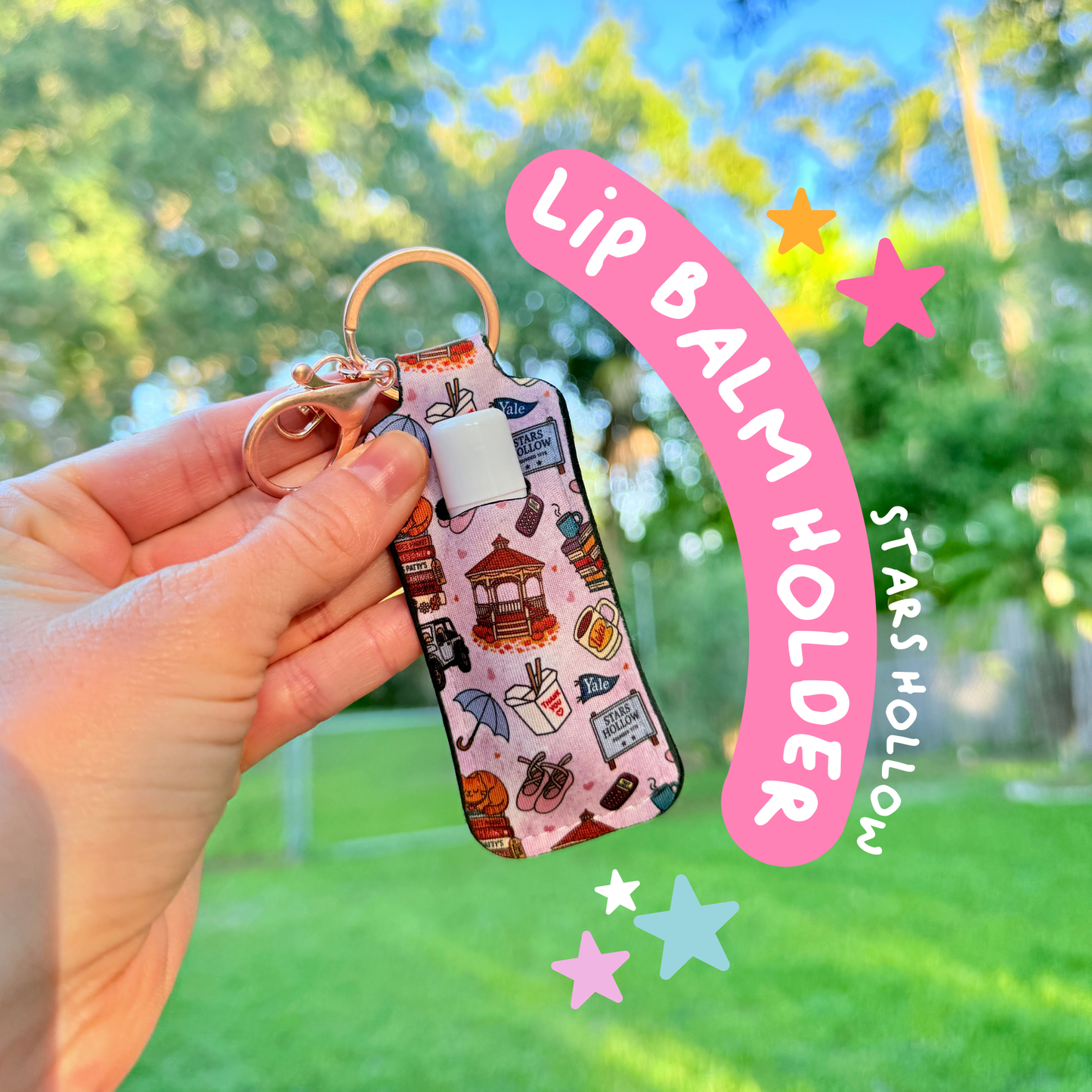 Cozy Town Lip Balm Keychain Holder