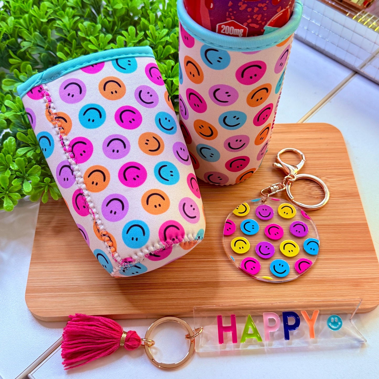 Slim Can Cover - Happy Faces