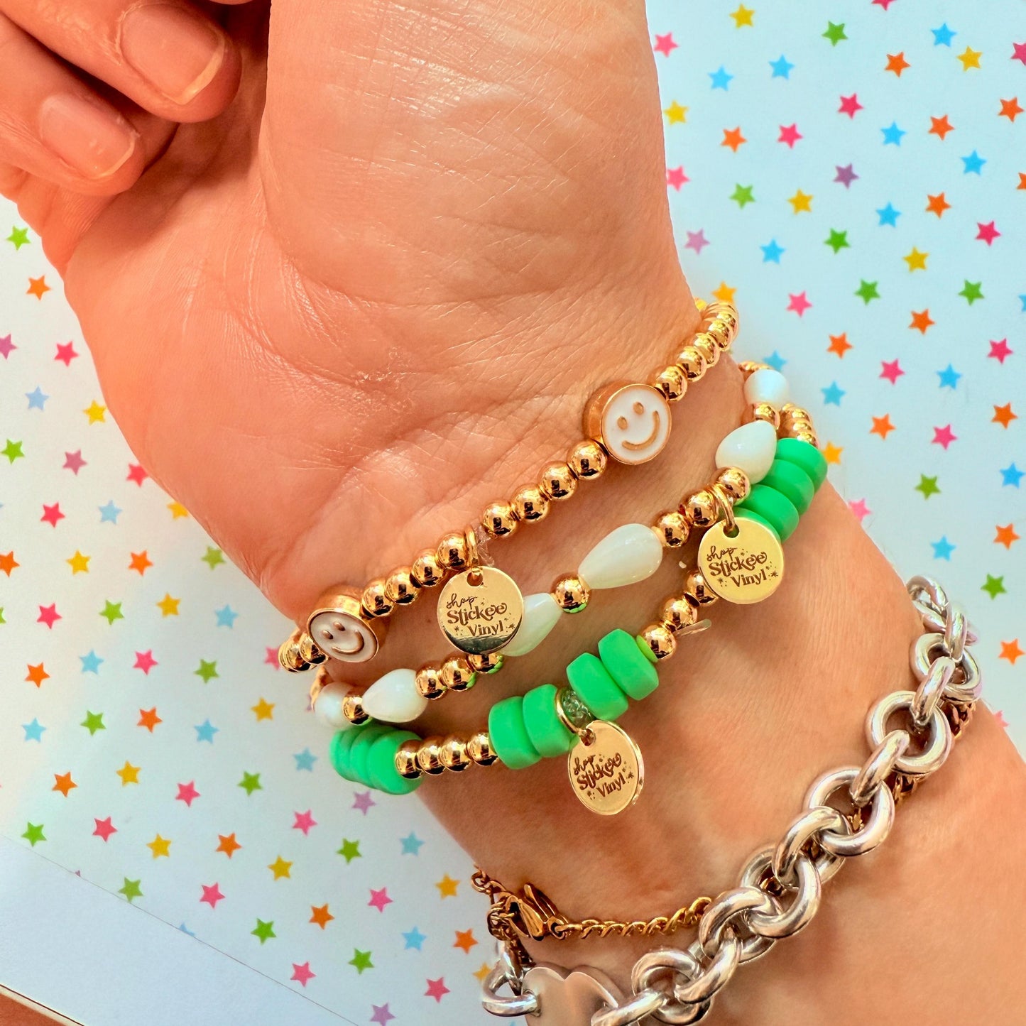 White Shell 14k Gold-Filled Beaded Bracelet