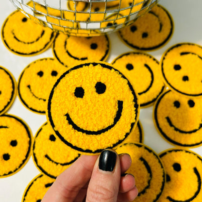 Happy Face Iron On Patch