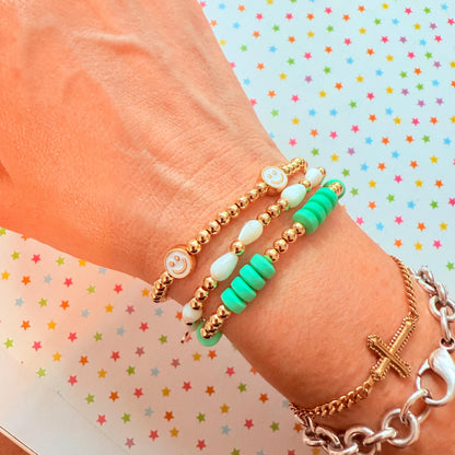 White Shell 14k Gold-Filled Beaded Bracelet