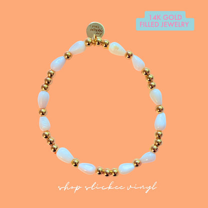 White Shell 14k Gold-Filled Beaded Bracelet