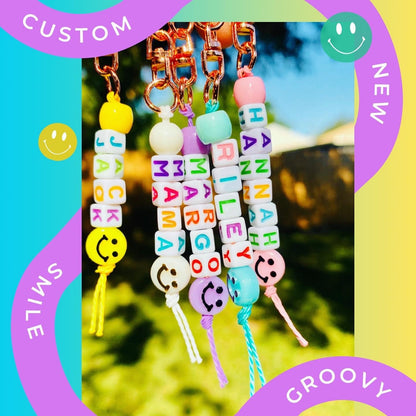 Personalized beaded keychain