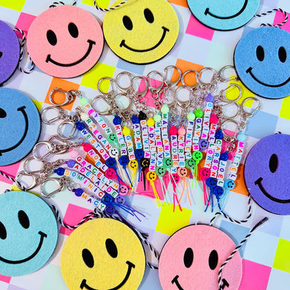 Personalized beaded keychain