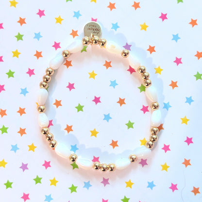 White Shell 14k Gold-Filled Beaded Bracelet