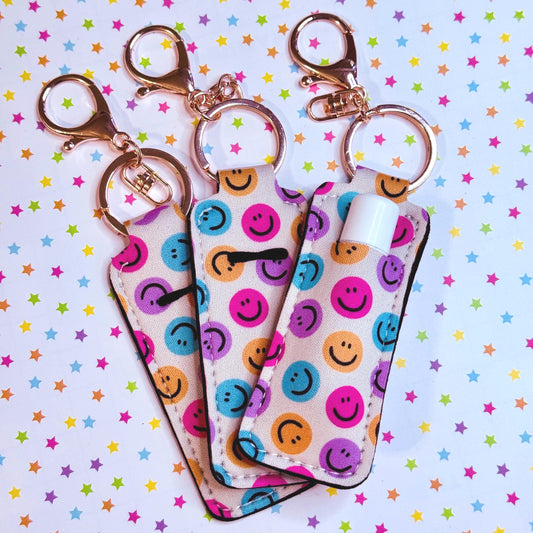 Lip Balm Keychain Holder - Happy Face