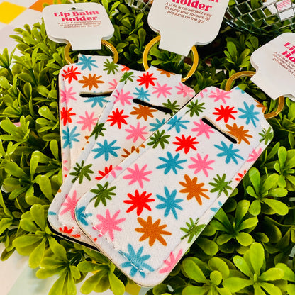 Starburst Lip Balm Holder Keychain