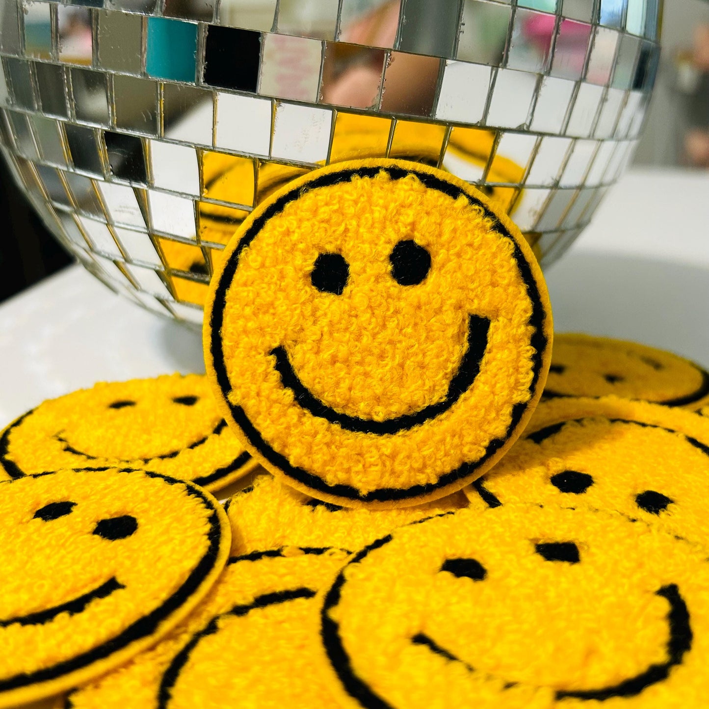 Happy Face Iron On Patch