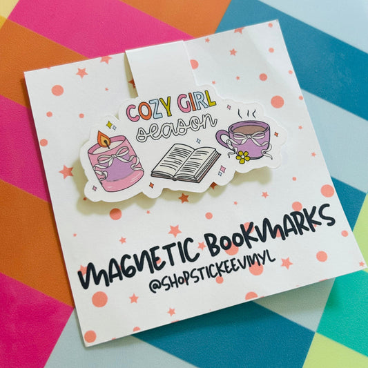 Cozy Girl Season Christmas Magnetic Bookmark