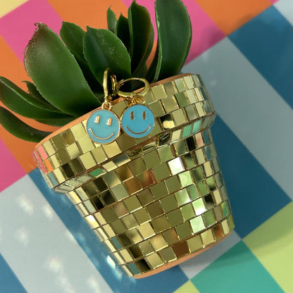 Colorful Happy Face Hoop Earrings